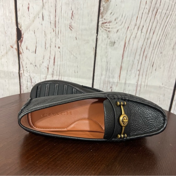 CROSBY DRIVER Black Grainy Leather Loafers Classic & Comfortable size 7 NIB - Picture 5 of 15